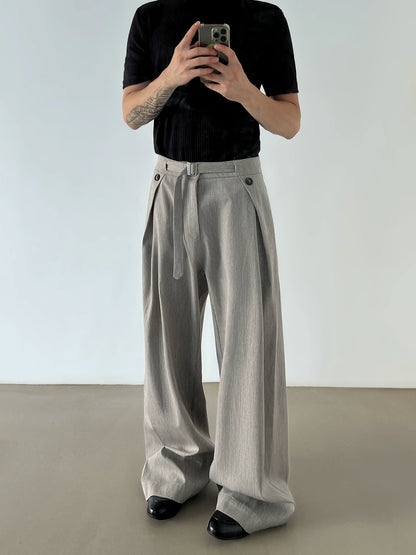 Pleats Linen Wide Leg Trousers WN21454