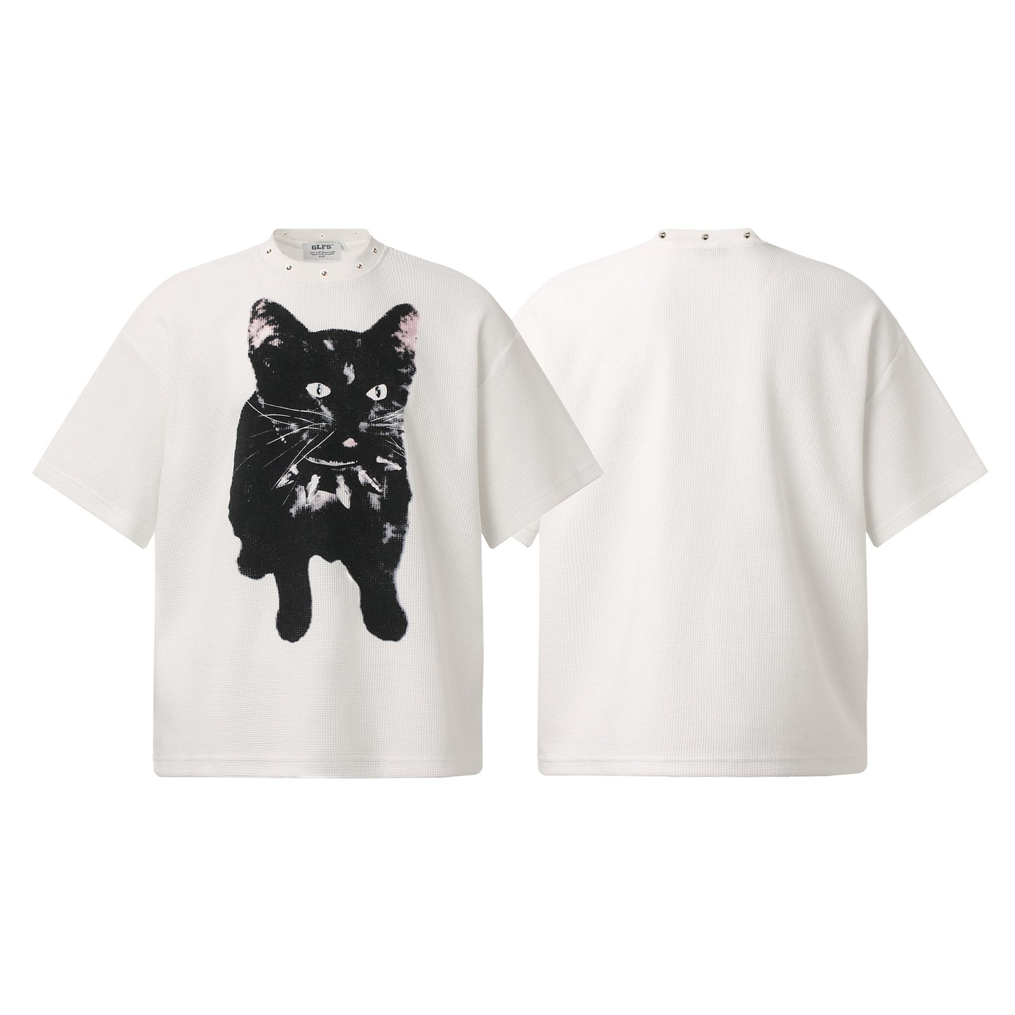 Graphic Print Rib Knit Short Sleeve T-Shirt WN25958