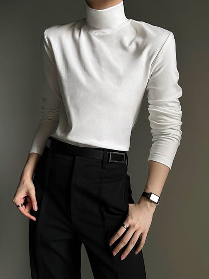 Fleece Lining High-Neck Long Sleeve T-Shirt WN23137