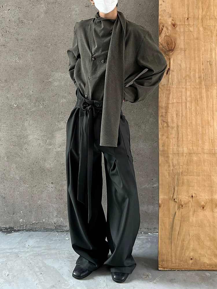 Deconstructed Ribbon Straight Leg Trousers WN20027