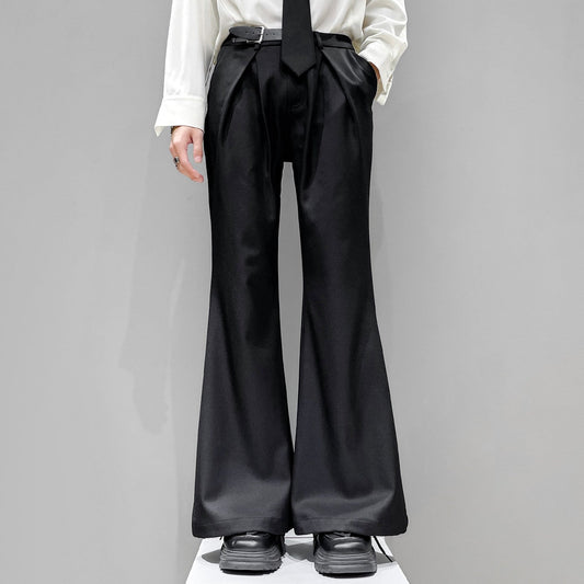 Pleats Flare Straight Trousers WN23903