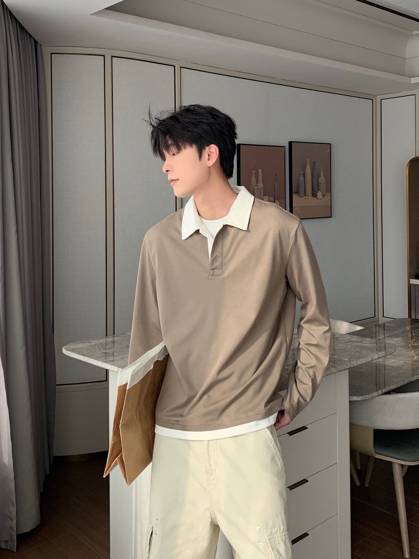 Fake Layered Long Sleeve T-Shirt WN20488