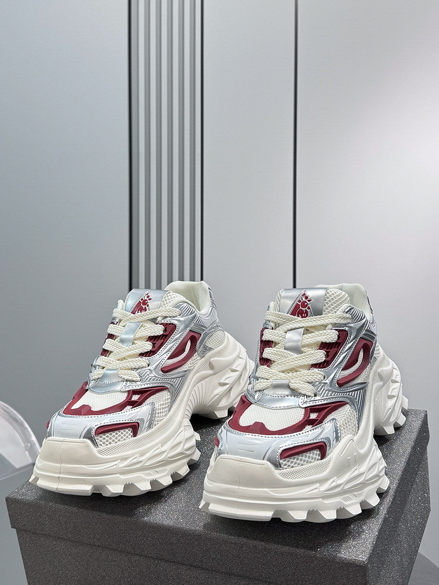 Mesh Panel Chunky Sole Sneakers WN24595