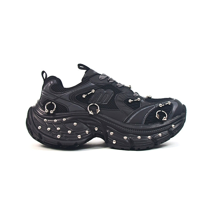 Studded Buckle Chunky Sole Dad Sneakers WN20791