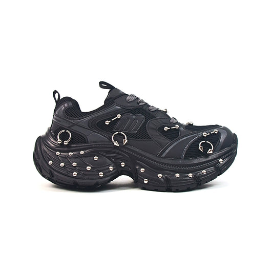 Studded Buckle Chunky Sole Dad Sneakers WN20791