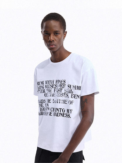 Letter Print Cropped Cotton Short Sleeve T-Shirt WN27087