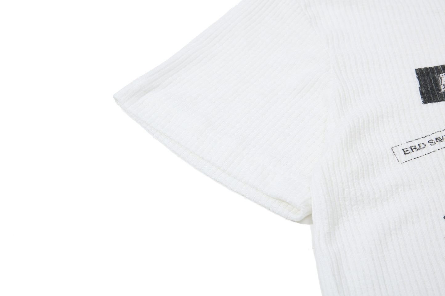 Ribbed Graphic Art Print Short Sleeve T-Shirt WN26030