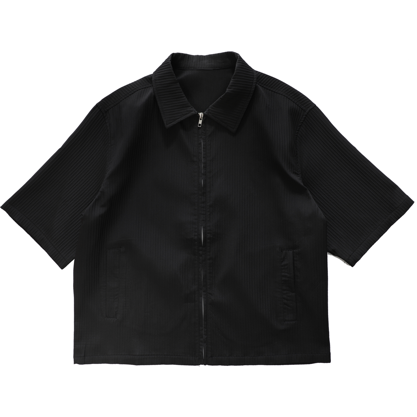 Textured Raised-Collar Short Sleeve Shirt WN20172