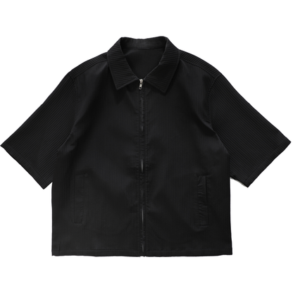 Textured Raised-Collar Short Sleeve Shirt WN20172