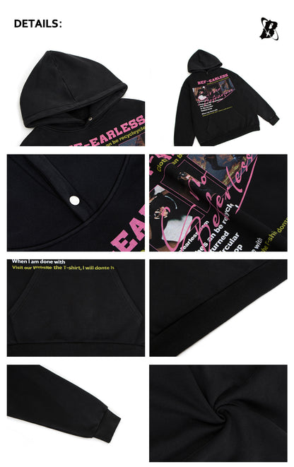 Washed Doberman Print Boxy Pullover Hoodie WN26402