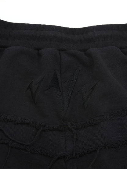 Denim Fringe Design Sweatpants WN20972