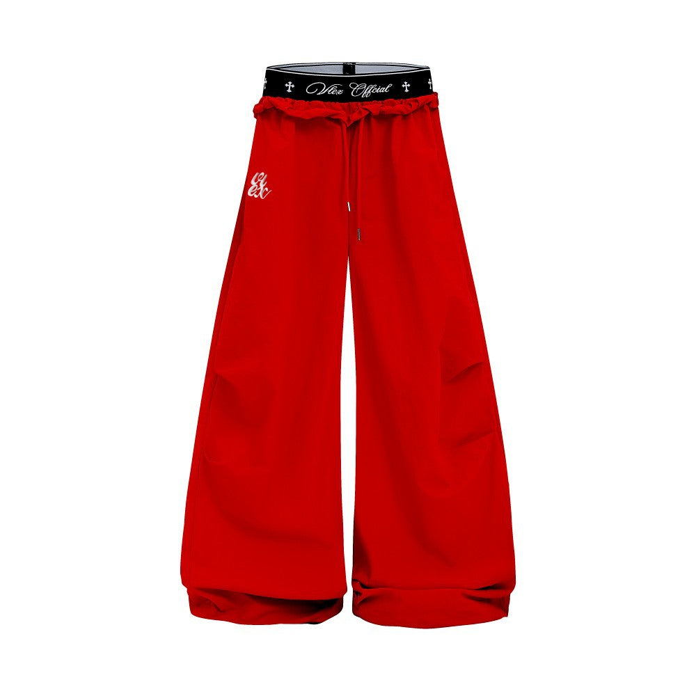 Double Waist Drawstring Wide Leg Pants WN27795