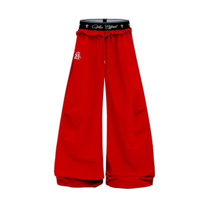 Double Waist Drawstring Wide Leg Pants WN27795