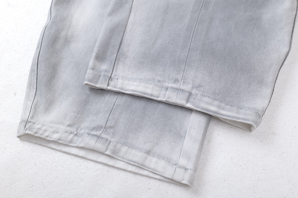 Washed Deconstructed Wide Leg Pants WN23036