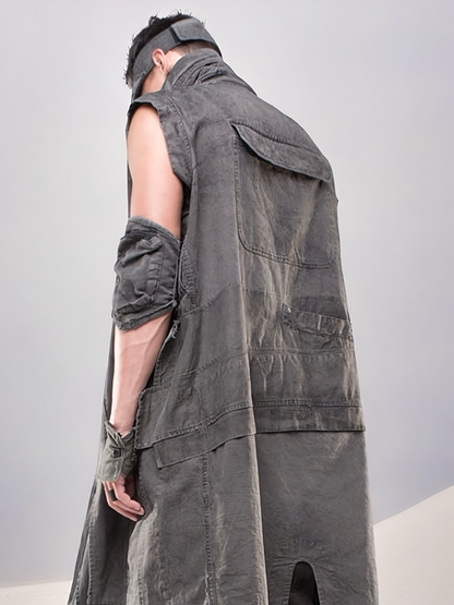 Deconstructed Washed Fingerless Gloves WN21973