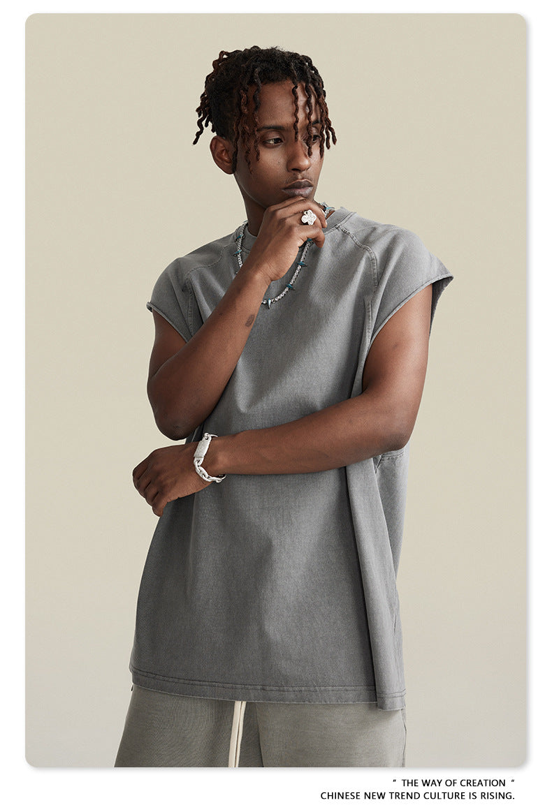 Washed Oversize Tank Top T-shirt WN6447