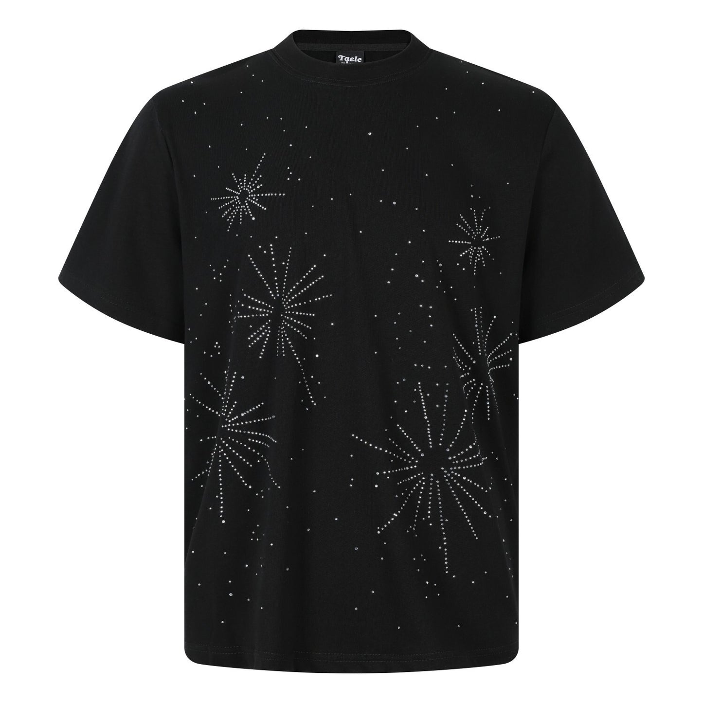 Rhinestone Starburst Print Short Sleeve T-Shirt WN25720