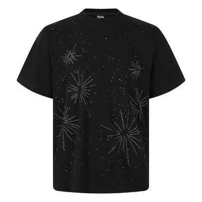 Rhinestone Starburst Print Short Sleeve T-Shirt WN25720