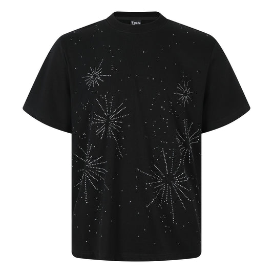 Rhinestone Starburst Print Short Sleeve T-Shirt WN25720