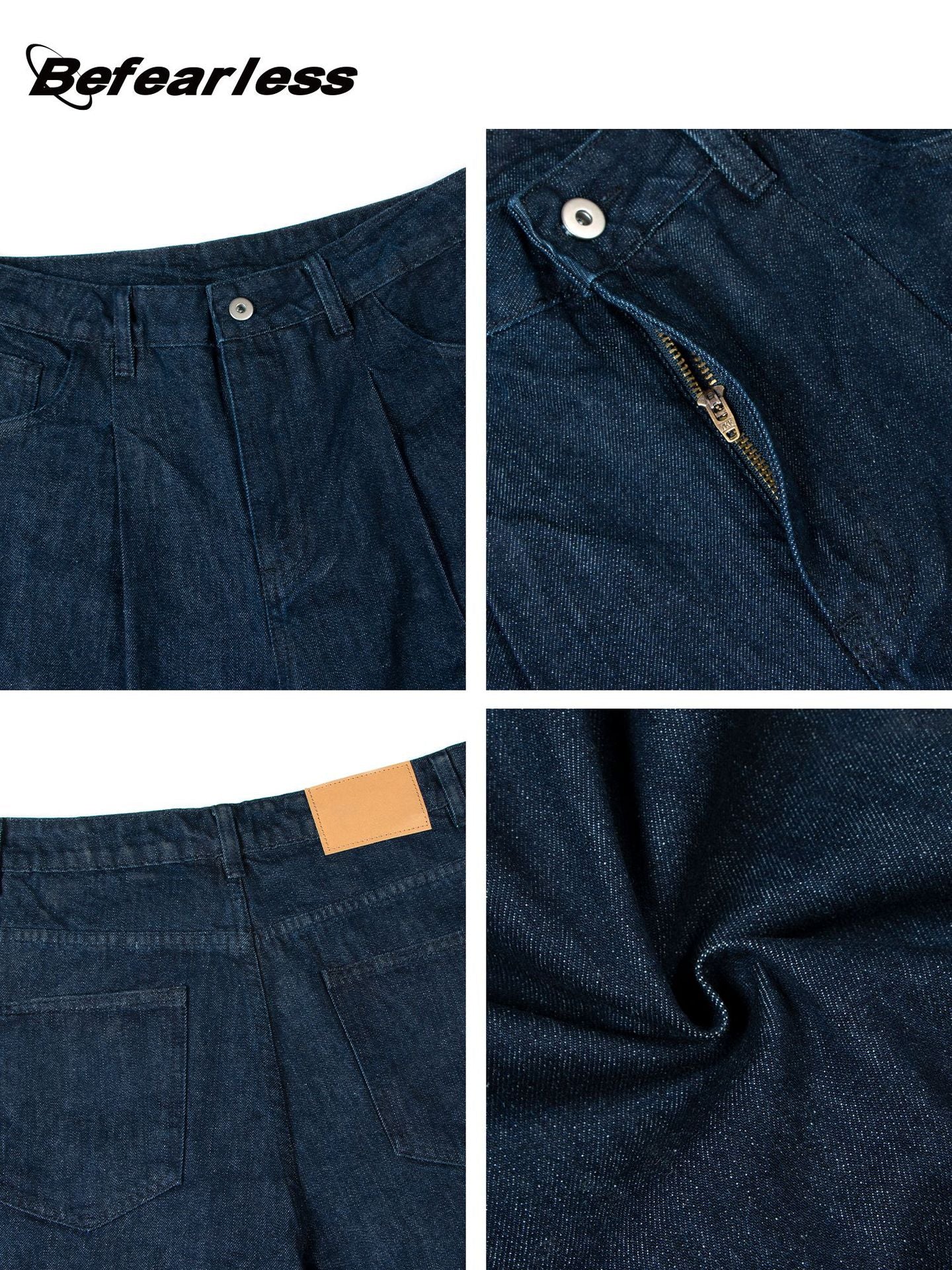 Raw Denim Wide Leg Straight Jeans WN26327