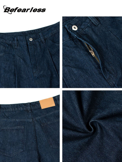 Raw Denim Wide Leg Straight Jeans WN26327