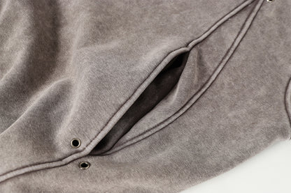 Heavyweight Washed Deconstructed Pullover Hoodie WN23037