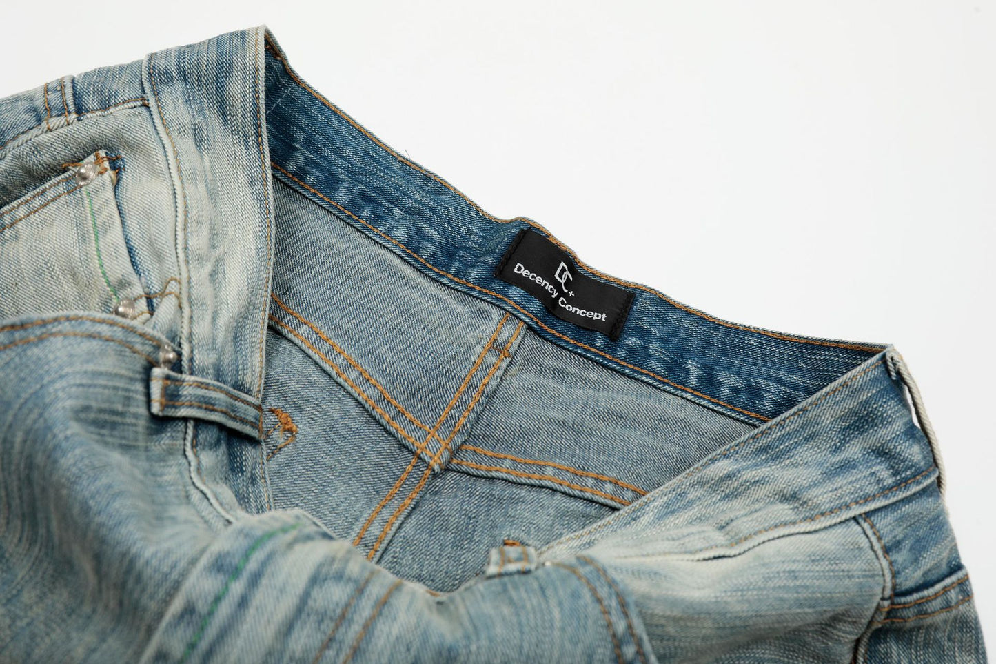 Washed Whisker Wide Leg Denim Jeans WN26037