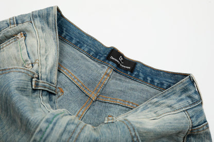 Washed Whisker Wide Leg Denim Jeans WN26037