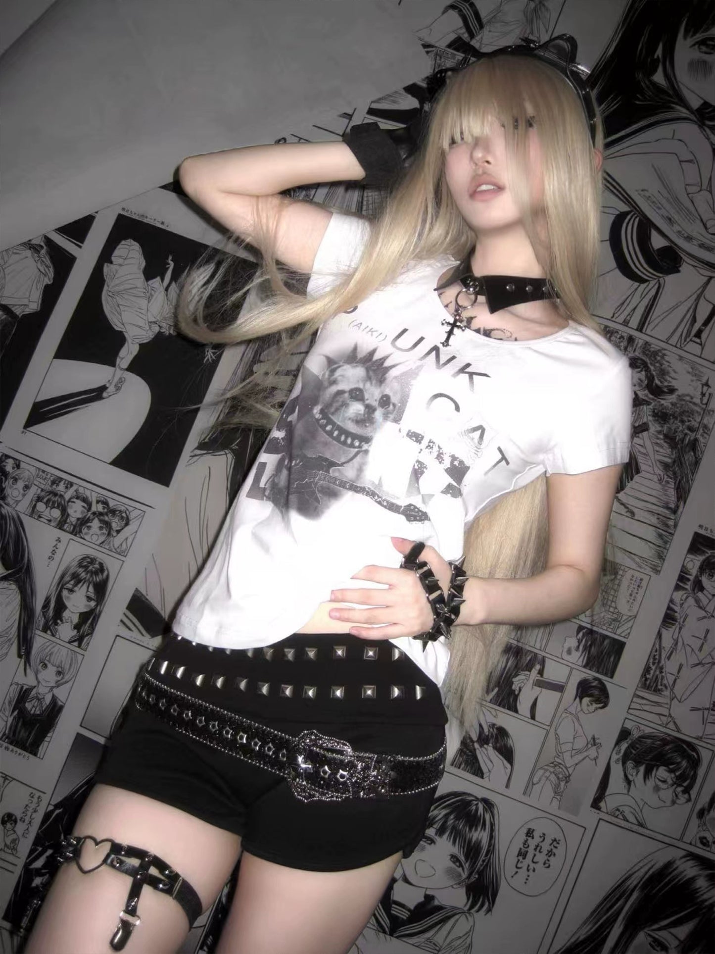 Cat Animal Print Short Sleeve T-Shirt WN20889