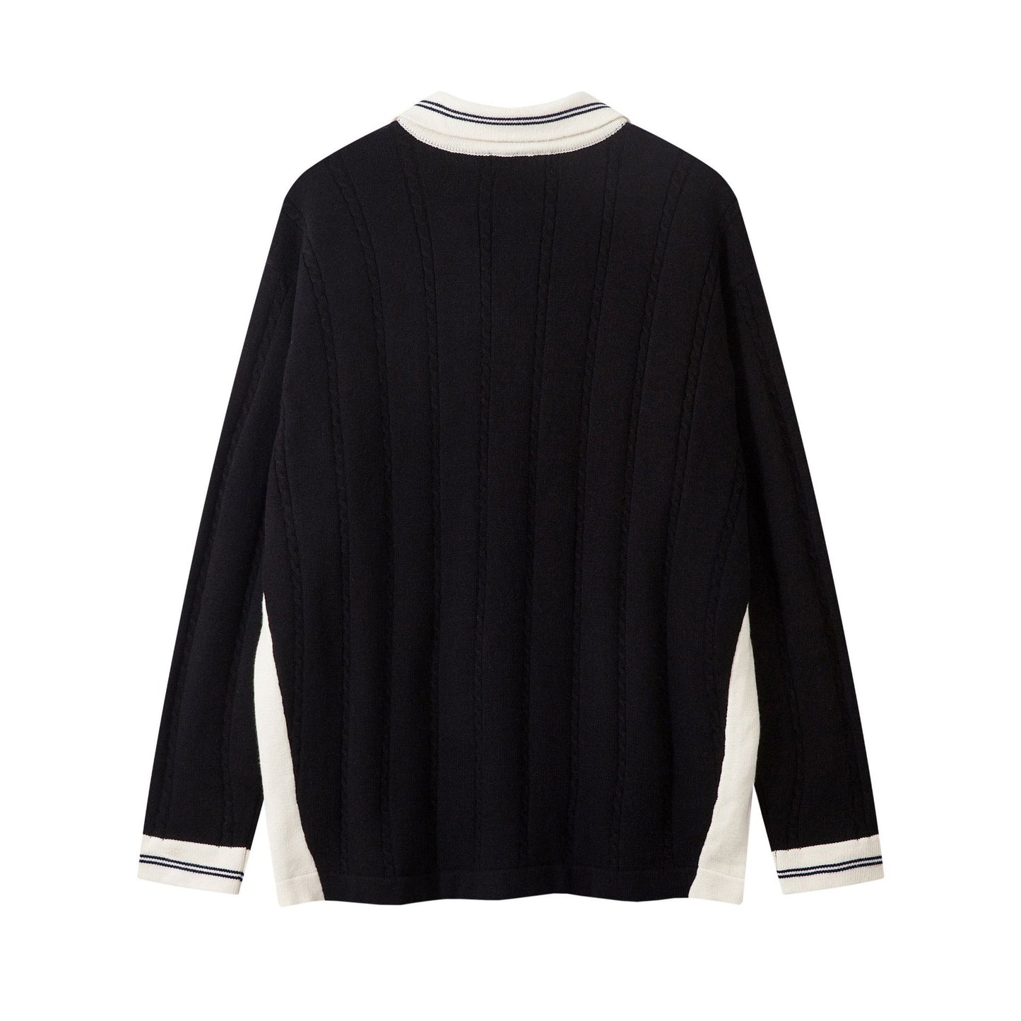 Color-Block Letter Jacquard Oversize Knit Sweater WN11163