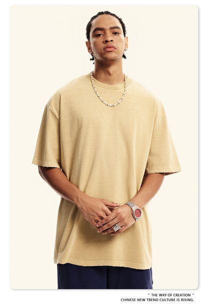 Damage Wash Round Neck Short Sleeve T-Shirt WN6060