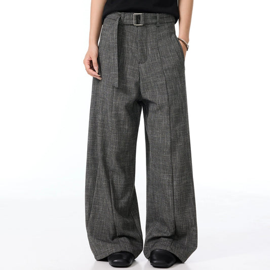 Houndstooth Linen Flare Trousers WN21442