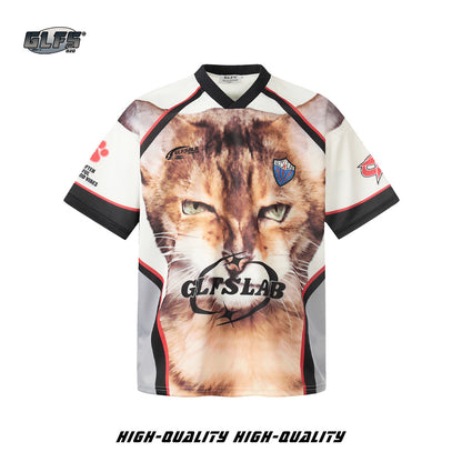 Sporty Animal Graphic Letter Short Sleeve T-Shirt WN26520