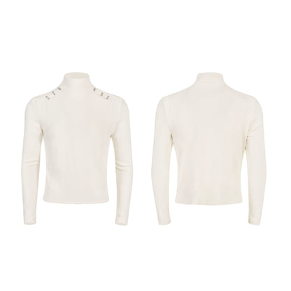 Half High-Neck Long Sleeve T-Shirt WN21787