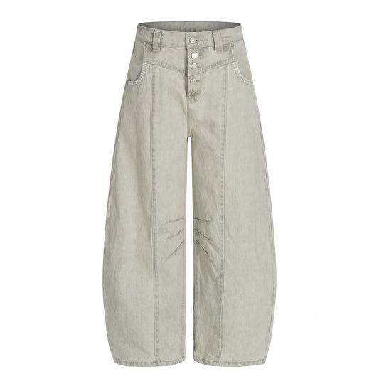 Panel Curved Wide Leg Cargo Pants WN25900