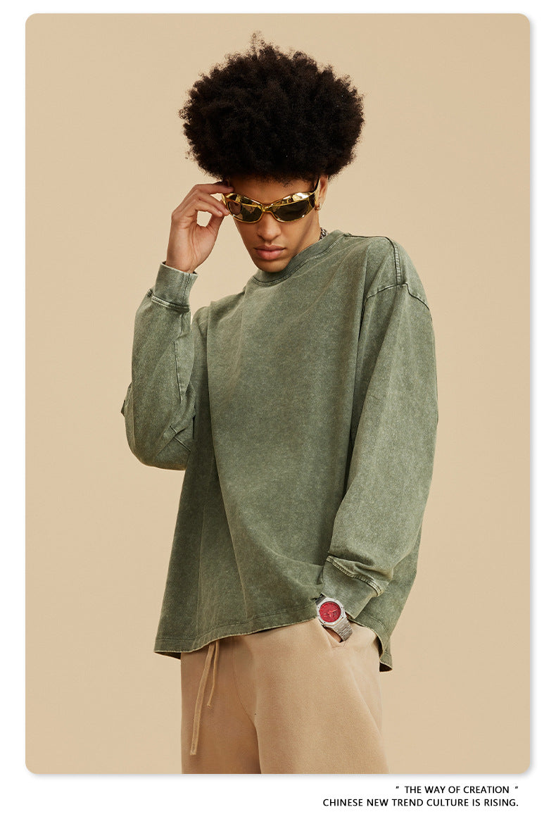 Oversize Washed Long-sleeve t-shirt WN6053