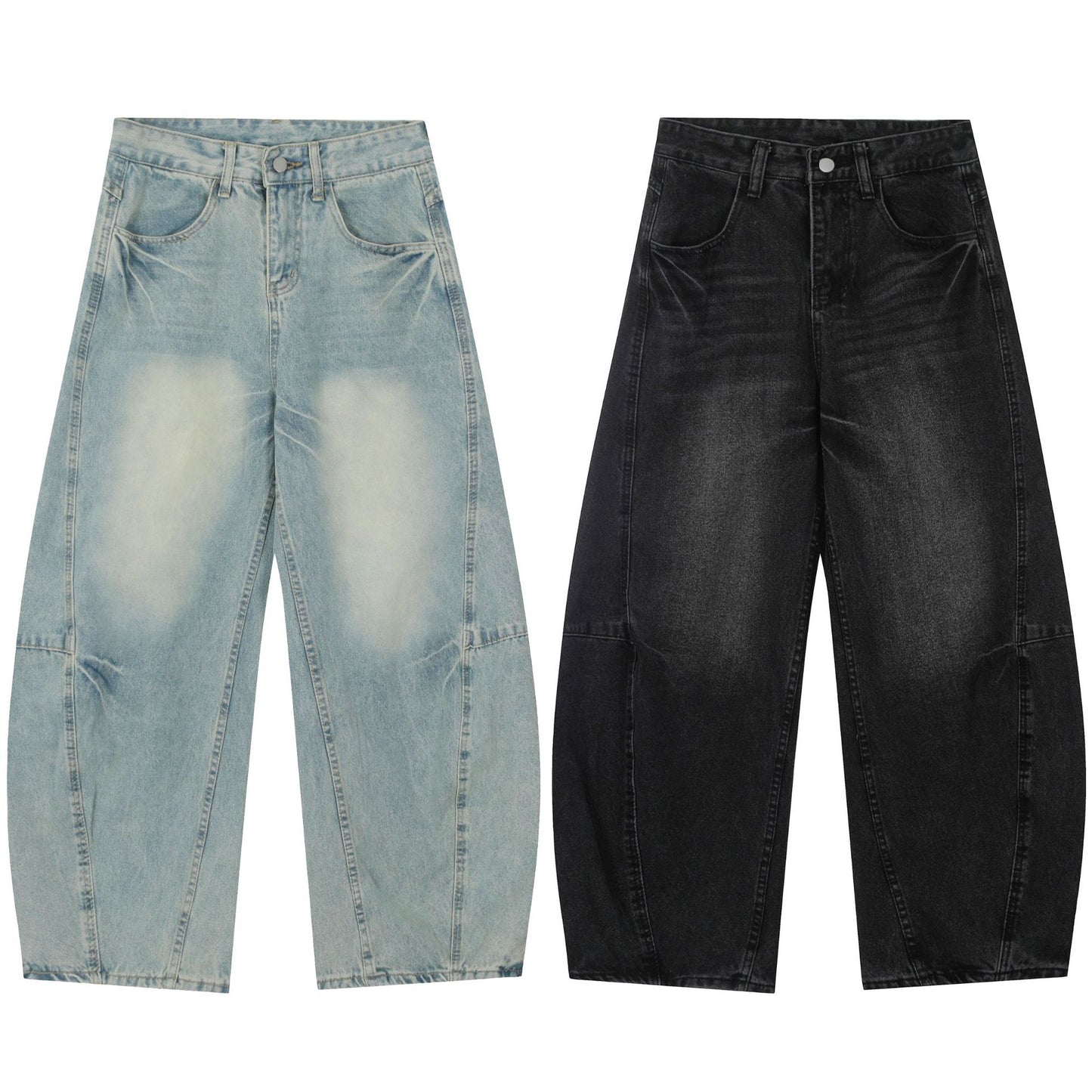 Washed Panel Denim Jeans WN13093