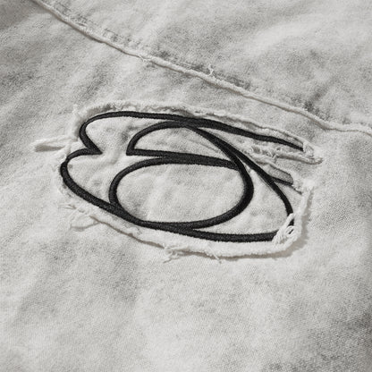 Raw Edge Heavy Wash Thick Puffer Jacket WN12696