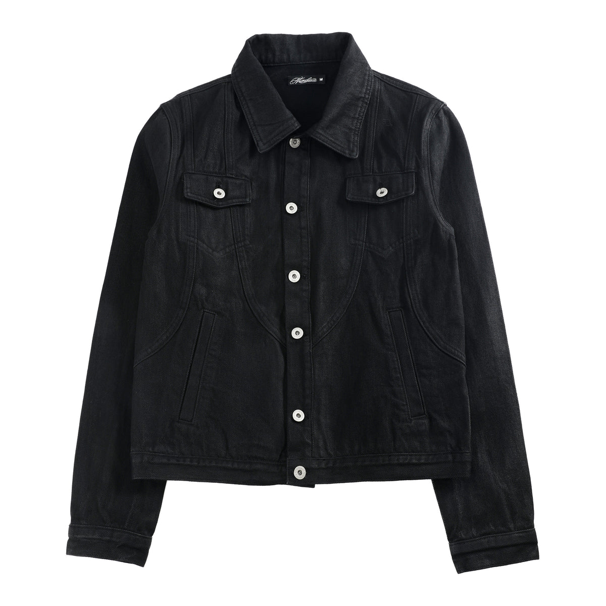 Washed Button Detail Short Denim Jacket WN27238