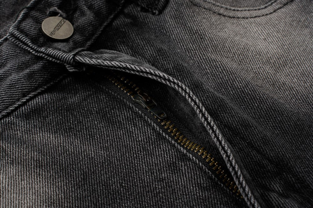 Faded Raw-Edge Wide Leg Denim Jeans WN28121