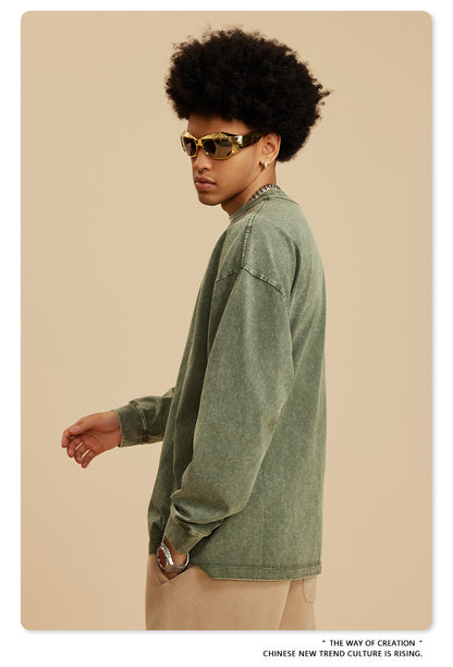 Oversize Washed Long-sleeve t-shirt WN6053