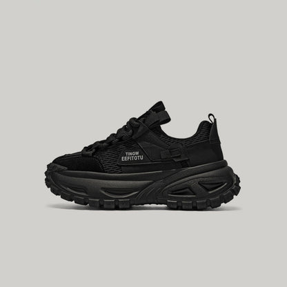 Color Block Tire Sole Chunky Sole Lace-Up Sneakers WN23489