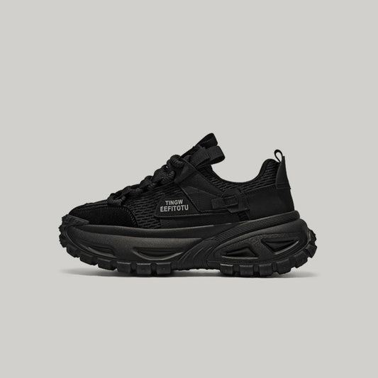 Color Block Tire Sole Chunky Sole Lace-Up Sneakers WN23489