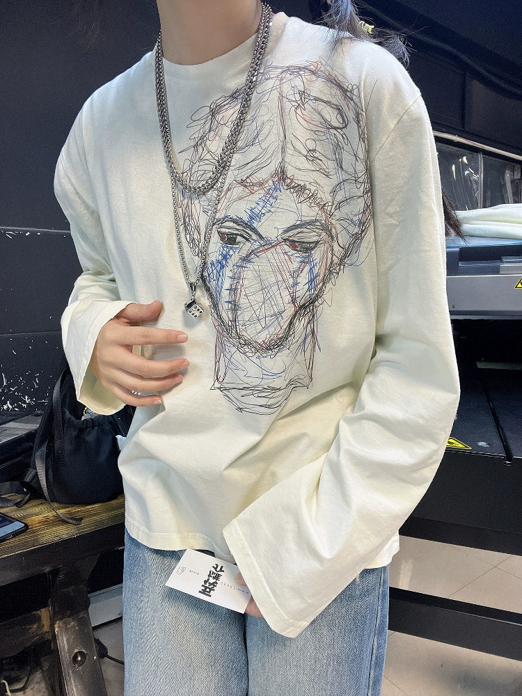 Graphic Design Oversize Long Sleeve T-Shirt WN16739