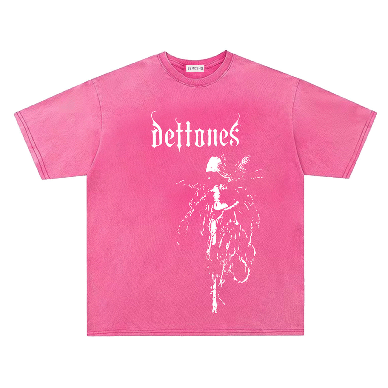 Washed Gothic Scarecrow Print Short Sleeve T-Shirt WN26879