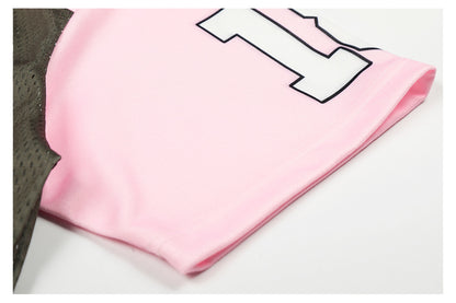 Sporty Pink Camo Star V-Neck Short Sleeve T-Shirt WN26507