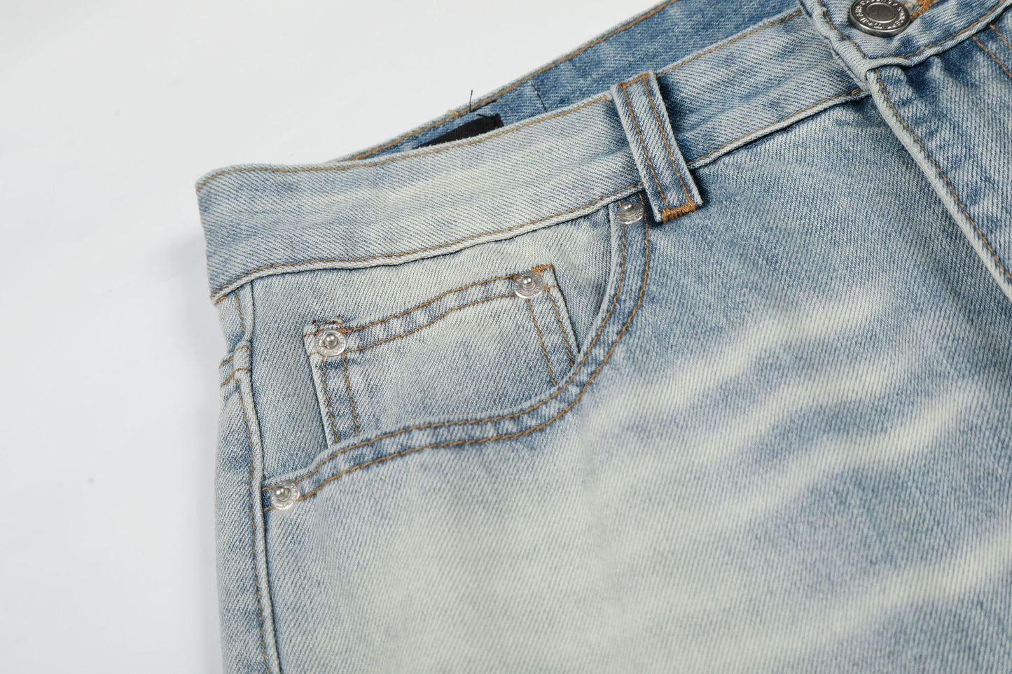 Washed Whisker Wide Leg Denim Jeans WN26092