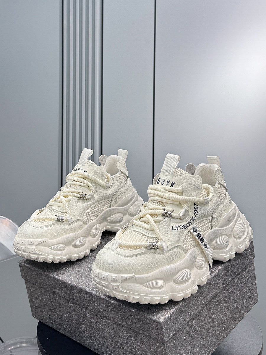 Mesh Rope Lace Chunky Sole Sneakers WN24593