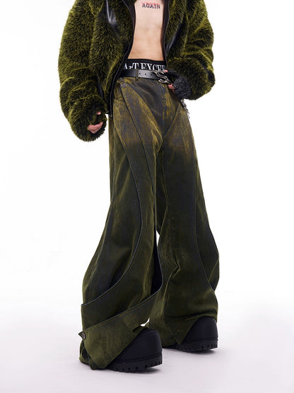 Velvet Gradient Washed Wide-Leg Denim Jeans WN11682