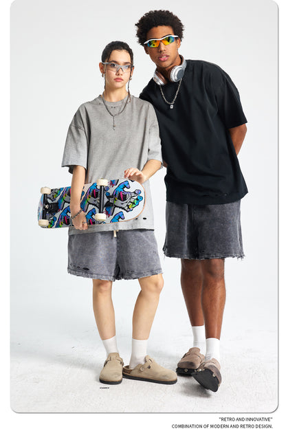 Spray Dye Damage Washed Short Sleeve T-Shirt WN16274